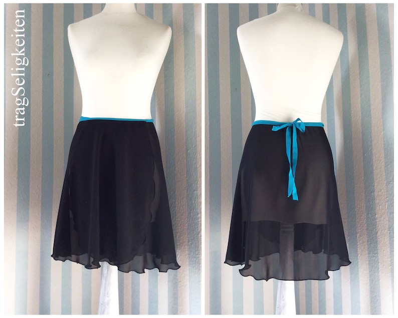 Black Ballet Wrap Skirt Ballet Chiffon Skirt Rehearsal Etsy