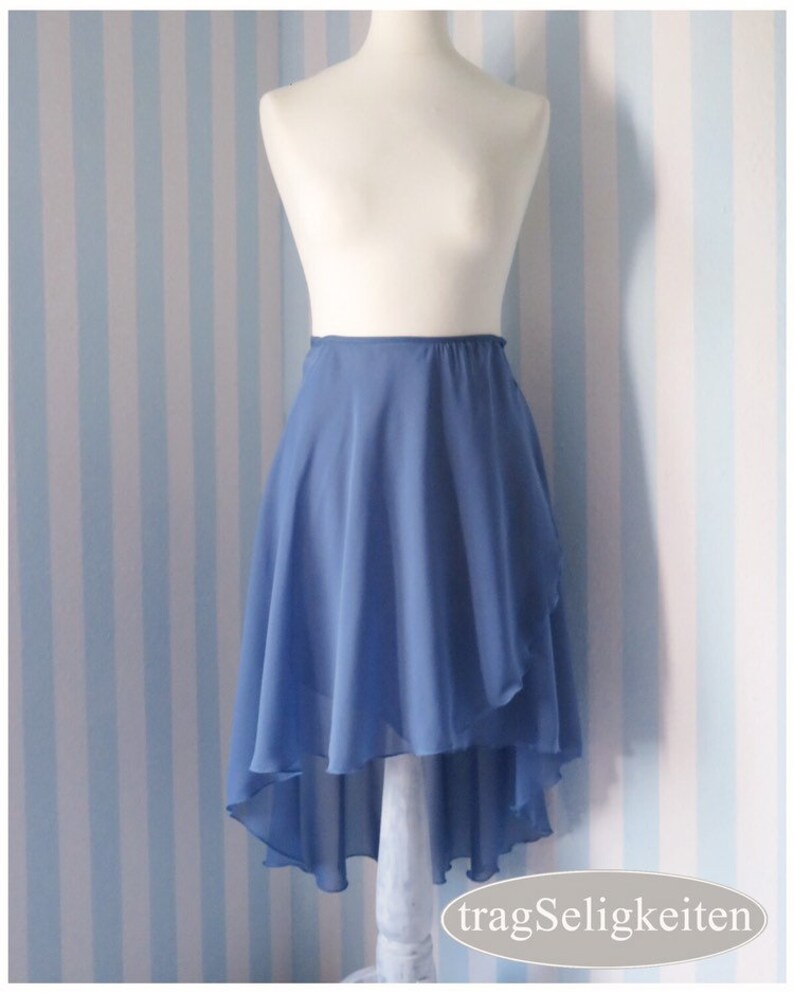 smoke blue adult dance wear performance dance clothing Long ballet wrap skirt R28SB tapered rehearsal skirt blue ballet skirt