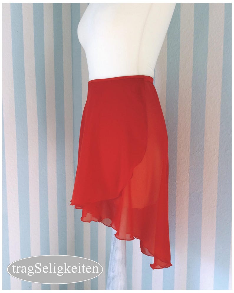 Red Ballet Wrap Skirt Ballet Chiffon Skirt Adult Dance Wear Etsy