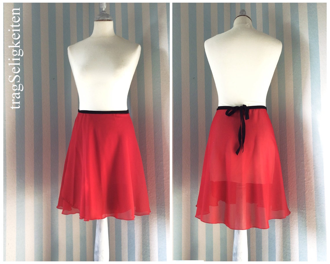 Bright red dance skirt ballet wrap skirt dance wear ballet Etsy