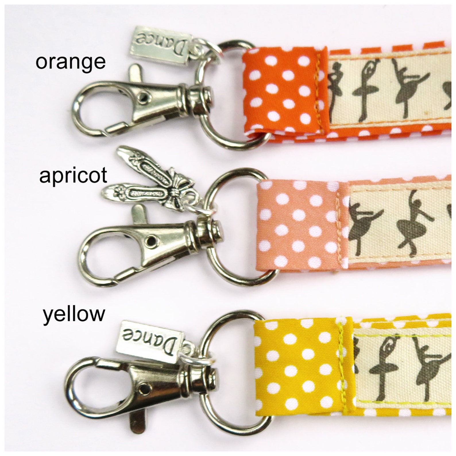 dance lanyard, ballet lanyard, ballerina lanyard, ballet keychain, dance key ring, id badge holder, dance gift, ballet gift