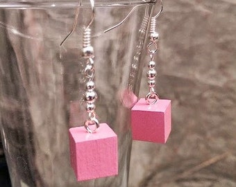 Montessori Pink Cube Earrings, Best Teacher Gift, Montessori Guide & Teacher appreciation or end of year gift, Montessori Jewelry