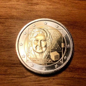 Maria Montessori 2 Euro Mint Coin, Montessori teacher gift, 150th Anniversary