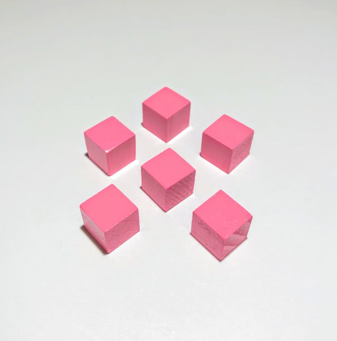 1x1 Cm Pink Cubes, Montessori Pink Smallest Cube, Pink Cube Replacement