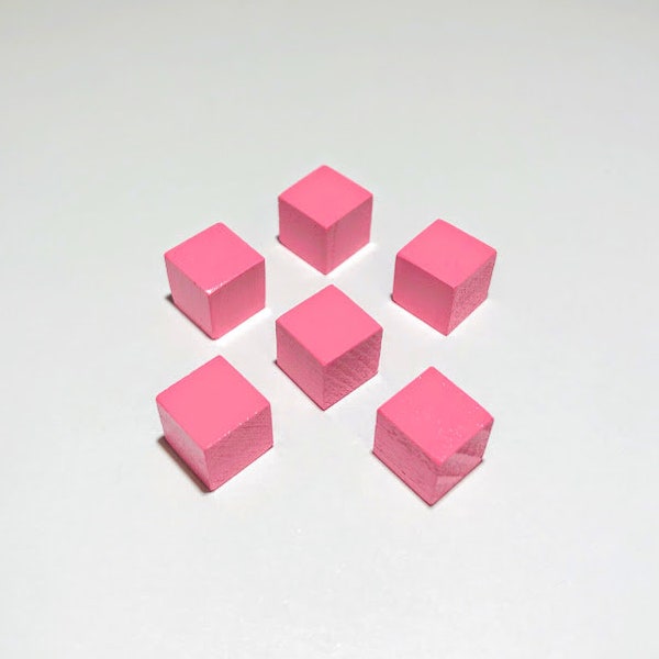 1x1 cm Pink Cubes, Montessori pink smallest cube, pink cube replacement, Montessori material, set of 6 cubes, smallest pink tower cube