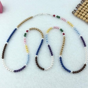 32” Montessori pearl bead necklace, bead bars inspired pearl beads, best guide or teacher gift, teacher appreciation/end of year gift