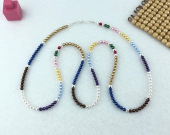 32” Montessori pearl bead necklace, bead bars inspired pearl beads, best guide or teacher gift, teacher appreciation/end of year gift