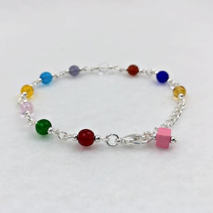 Med. glass bead bracelet, bead bars inspired, Montessori teacher and guide end of year gift,  Montessori jewelry, Montessori materials