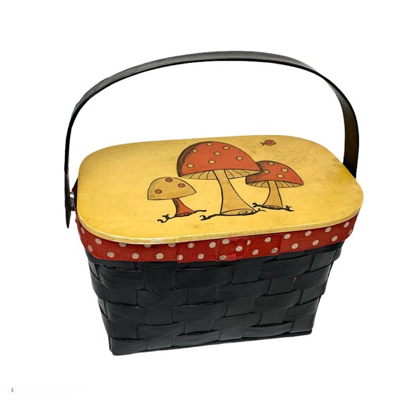 Vintage Decoupage Mushroom Purse Kitsch