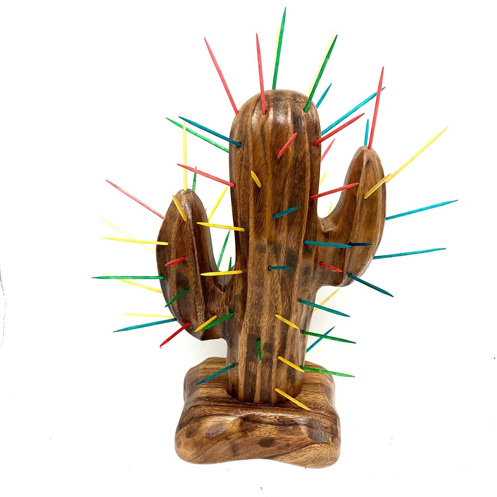 Vintage MidCentury Cactus Toothpick Holder Monkey Wood Etsy