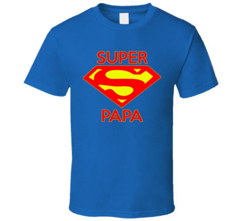 Super Papa Vintage Look T Shirt Super Papa Grandparent | Etsy