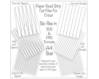 Paper Bead Strip Templates SVG and PNG Cut Files For Cricut - Set of Six
