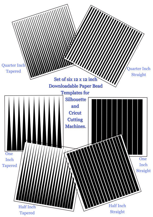 Download Paper Bead Templates For Silhouette Cameo Cutting Machines Set Etsy