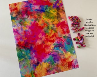 Abstract Paper Bead Printable - Colorful Design, DIY Jewelry (A4 & US Letter)