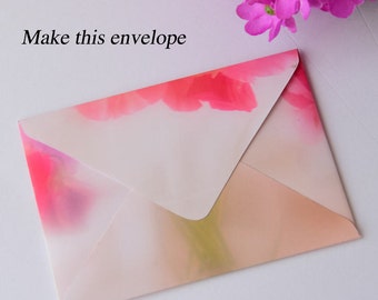 Make this misty, romantic envelope. This original art image has an envelope template printed on top so you can print and easily cut it out.