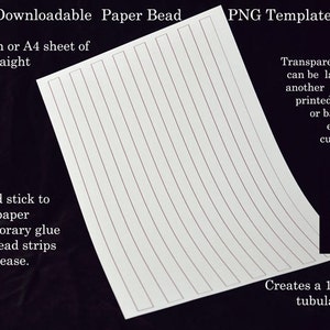Papier perle modèles - demi-pouce perles droites. Taille UK A4 et lettre US. Aucune mesure. Pas de lignes de dessin. Perle de papier bandes simplicité!.