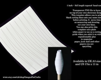 Paper Bead Template: Transparent PNG, US/UK Sizes (Digital Download)