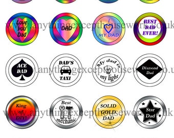 Dad Themed Circular Images - Father's Day Crafts (Digital Download)