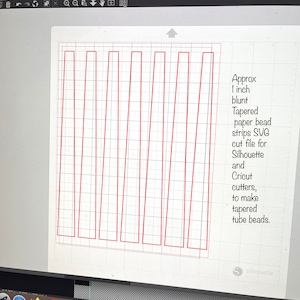 Bandes de perles de papier Fichiers coupés SVG pour perles tubulaires coniques et petites perles intercalaires en papier plates. Cinq tailles de bandes pour machines Silhouette ou Cricut