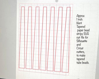 Paper Bead Strips SVG Cut Files For Tapered Tube Beads and Small Flat Paper Spacer Beads. Five Strip Sizes for Silhouette or Cricut Machines