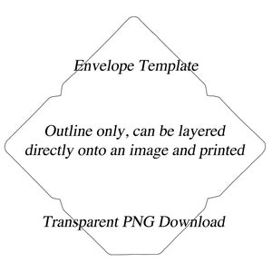 Easy Envelope Template! 6x4 inch envelope template download. No Inner Outline. Transparent PNG file.