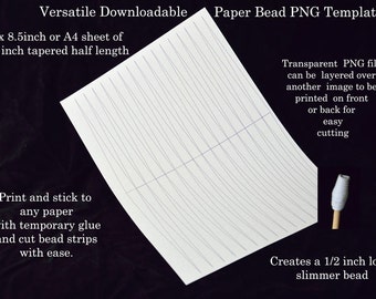 Paper Bead Template - Tapered Half Sheet (A4/US Letter) (Digital Download)