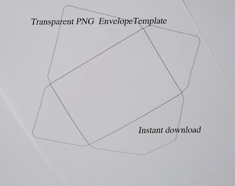 Easy Envelope Template! 6x4 inch envelope template download. Transparent PNG file.