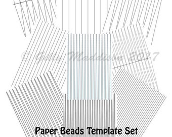 Paper Bead Templates Set of Nine - Instant Download