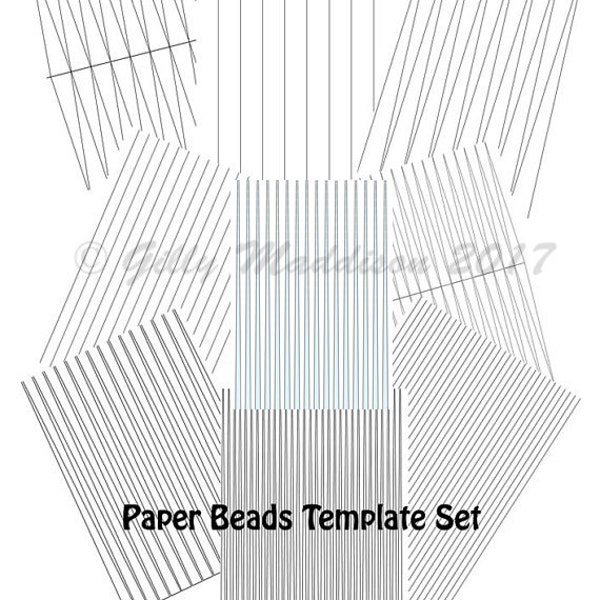 Paper Bead Templates Set of Nine - Instant Download