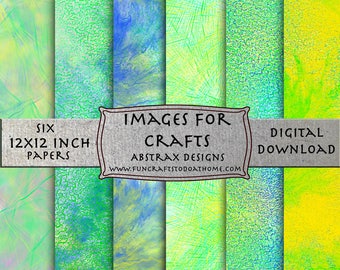Colorful Abstract Digital Paper Pack, Scrapbook Backgrounds (Digital Download)