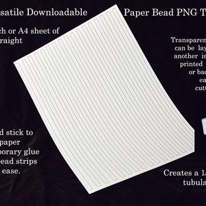 Paper Bead Templates - quarter inch straight beads. UK A4 & US Letter size. No measuring. No drawing lines. Paper bead strips the easy way!