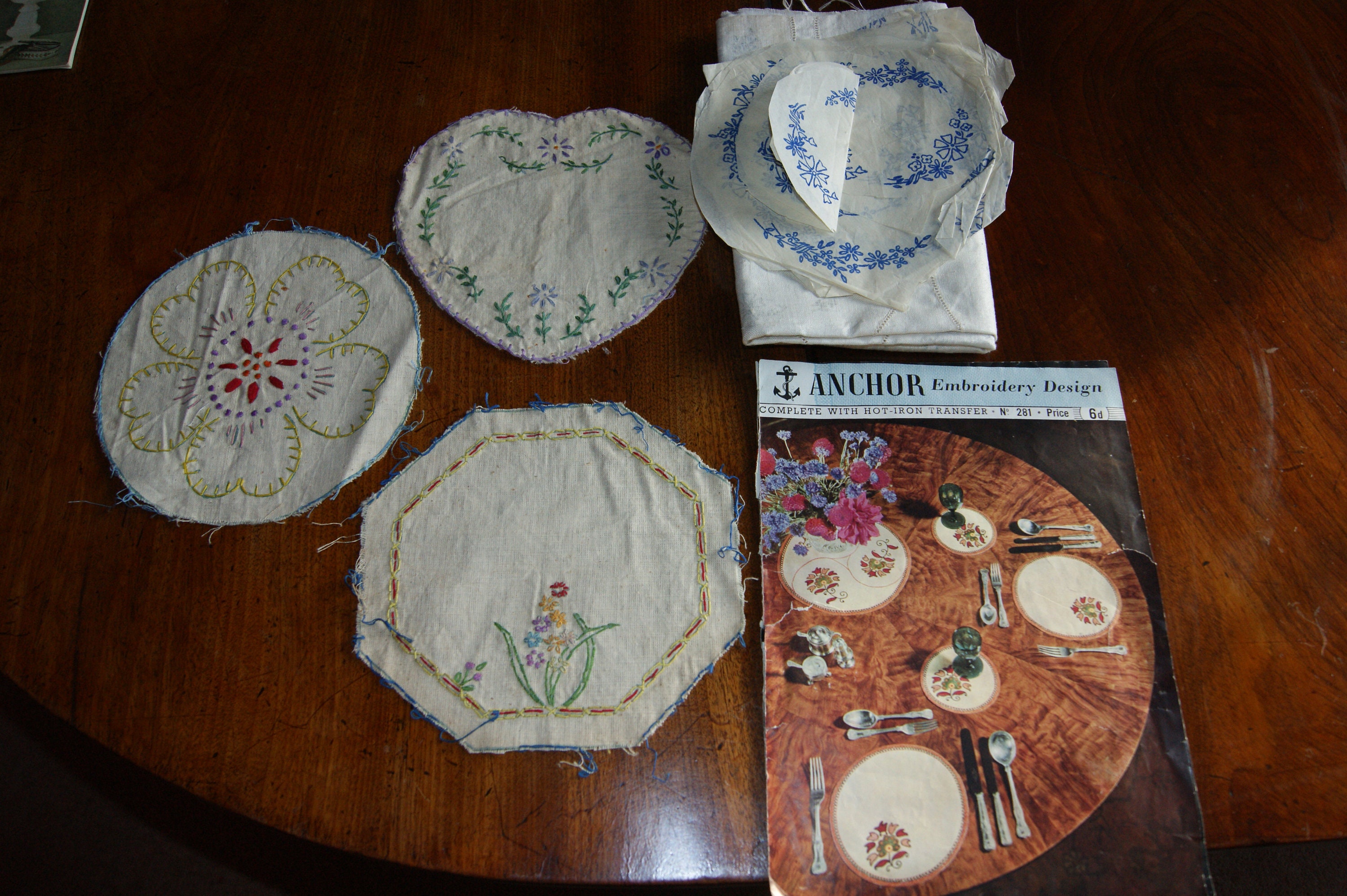 Vintage Embroidery Pattern And Kit With Fabric And Extras Etsy