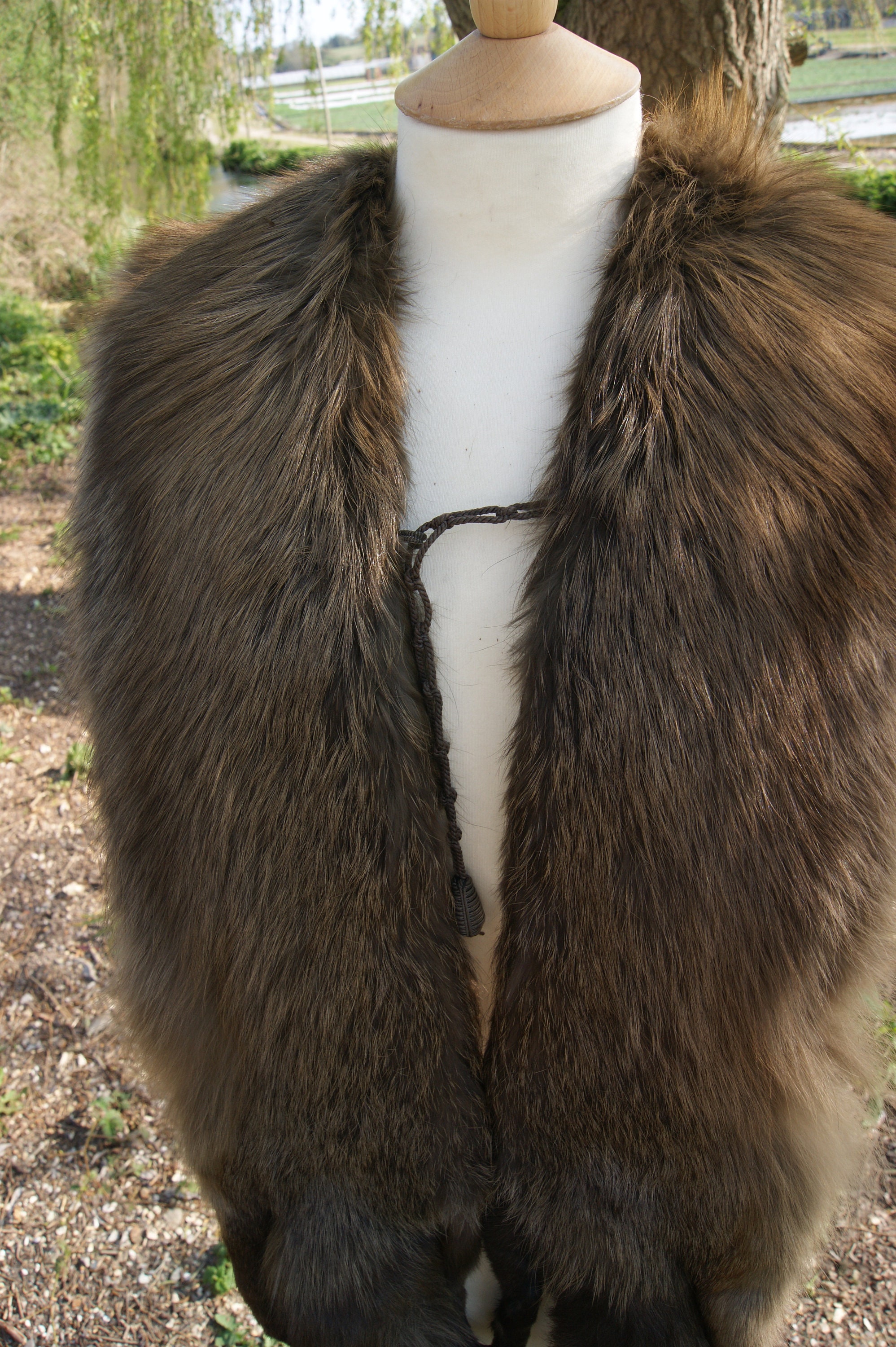 vintage fox fur stole with head
