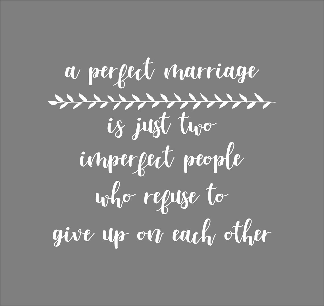 A Perfect Marriage Quote Wedding Married Couples Wall Decal Etsy