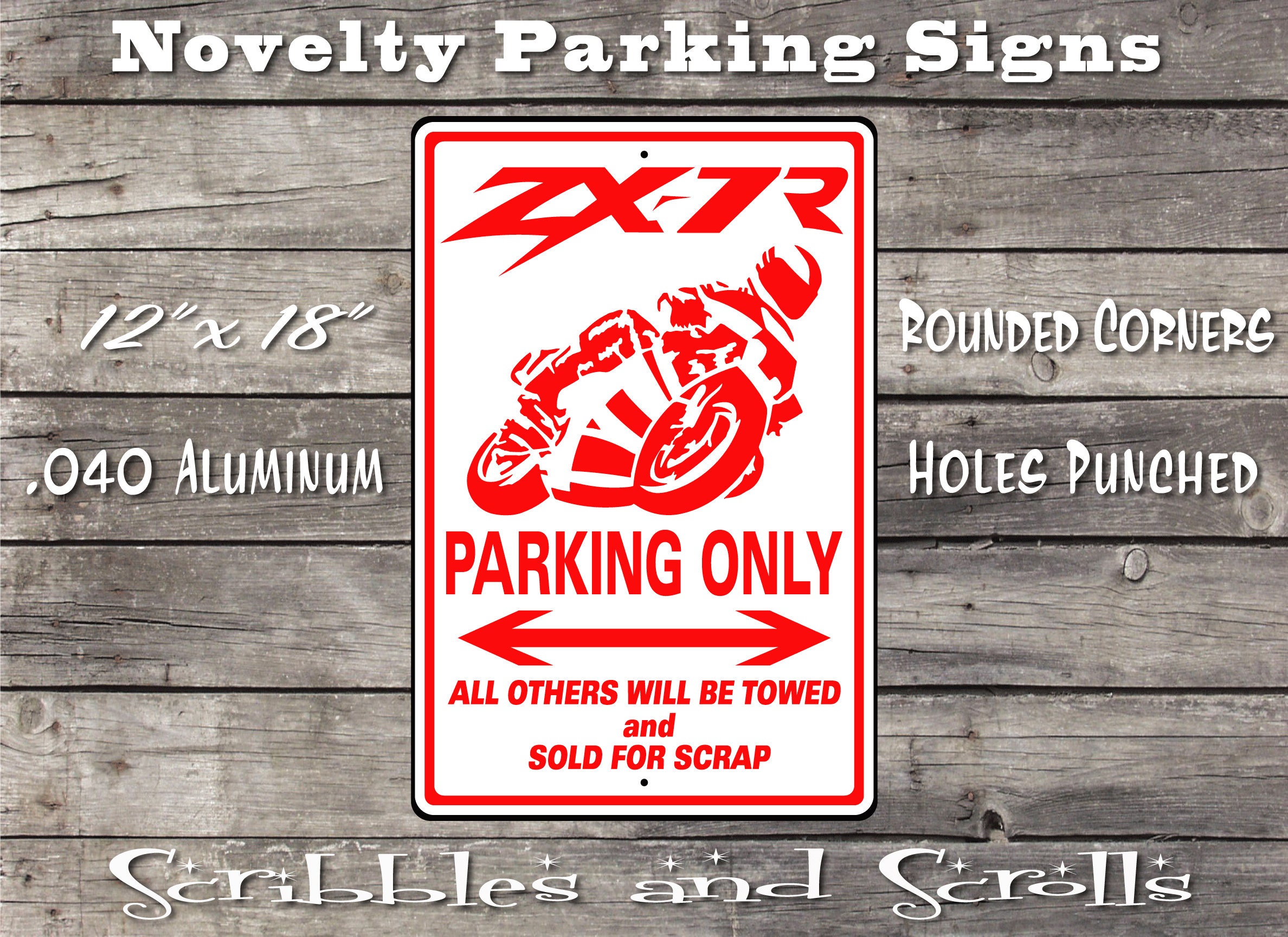 ZX-7R Ninja Parking Sign, Motorcycle, Moto, Racing, Sport, for