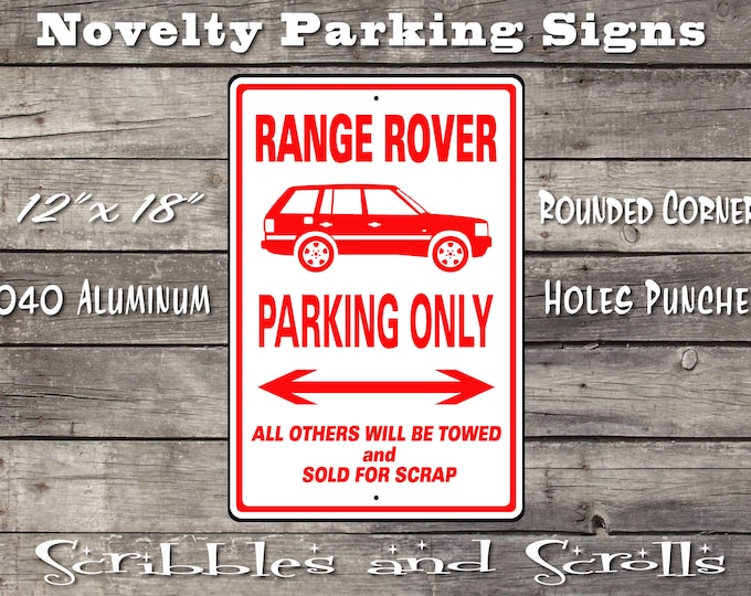 Sign Written Range Rover Range Rover Parking Sign, Mancave, Garage, Land Rover Defender SUV 4x4 ...