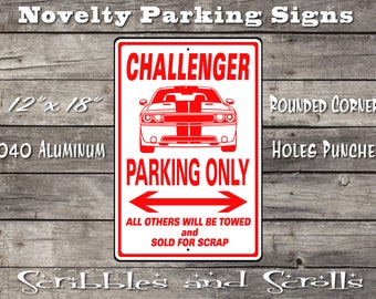 ANY Name On Top  3 Dodge Challenger Hellcat Metal Garage Sign 2006-2018 