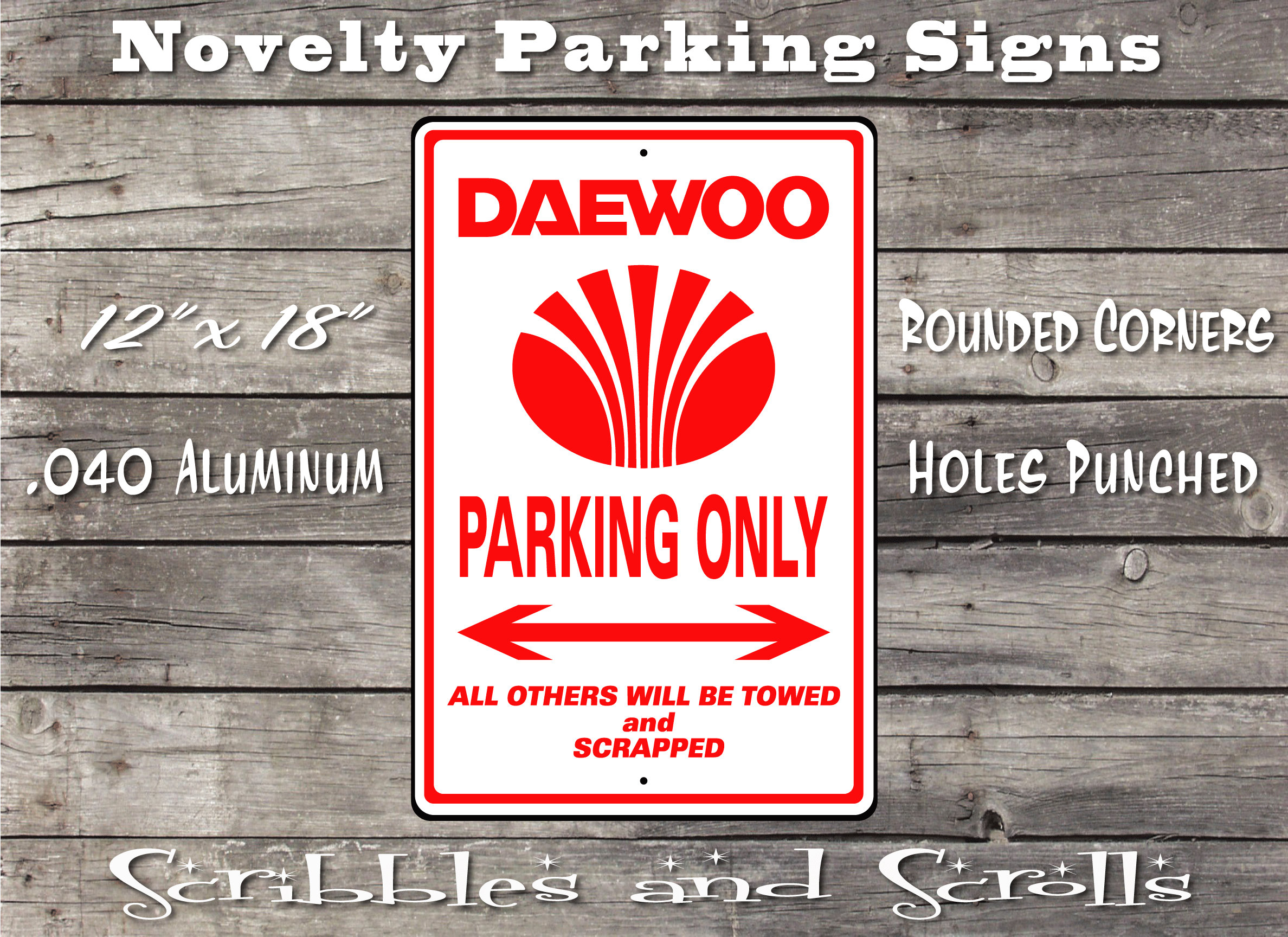 Daewoo Parking Sign, Mancave, Garage, Lanos Nubira Leganza Tico Tosca ...