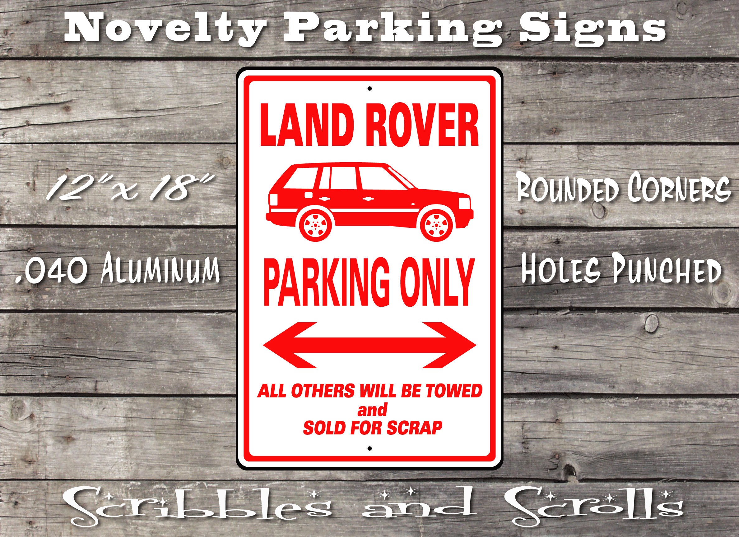 Land Rover Parking Sign, Mancave, Garage, SUV Range Rover Freelander ...