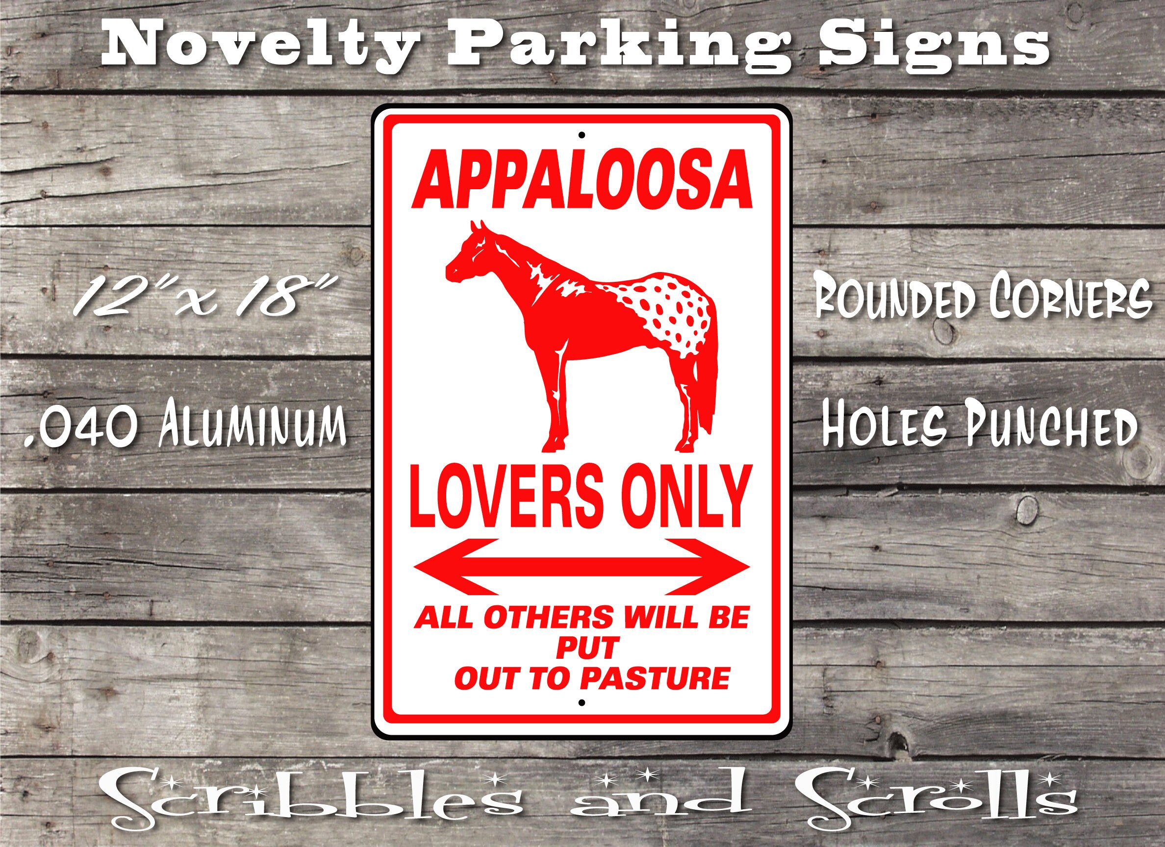 Appaloosa Horse Parking Sign Equestrian Equine Breeding Etsy
