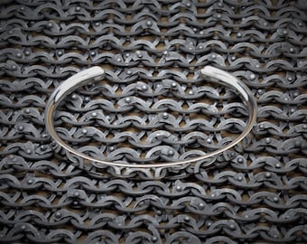 Handmade Sterling Silver Torque Bangle: London Assay Hallmark