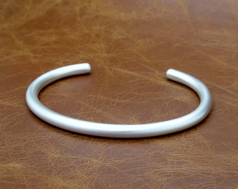 Bracelet jonc Torque en argent sterling pour homme - Finition mate, poinçons de Londres