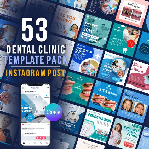 53 Dental Clinic Templates Instagram Post Editable Template Etsy