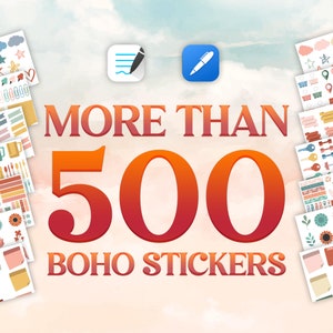 500+ Boho Digital Sticker Pack, Goodnote Stickers, Planner Sticker, Notability Sticker, PreCropped, Everyday Stickers