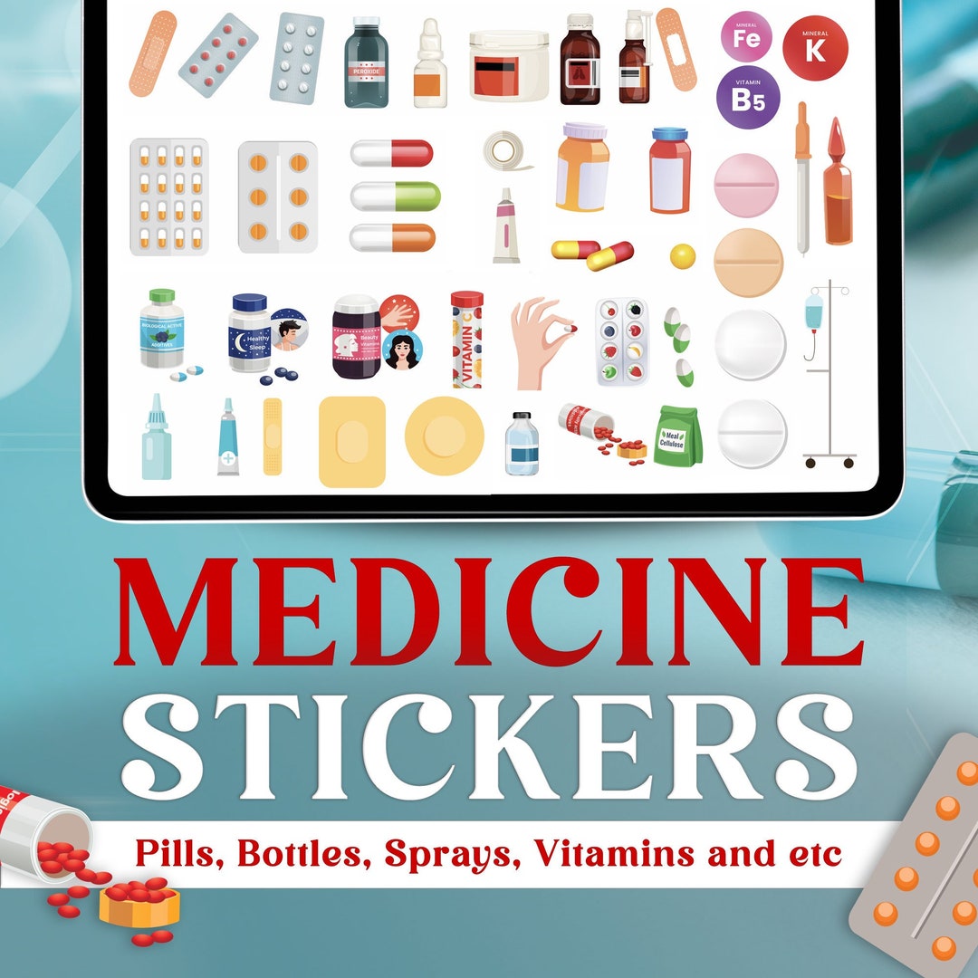 Medicine Digital Sticker Pack Precropped Goodnotes Etsy