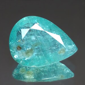 8.96ct Pear Green Blue Grandidierite Gemstone: Madagascar Origin Certified