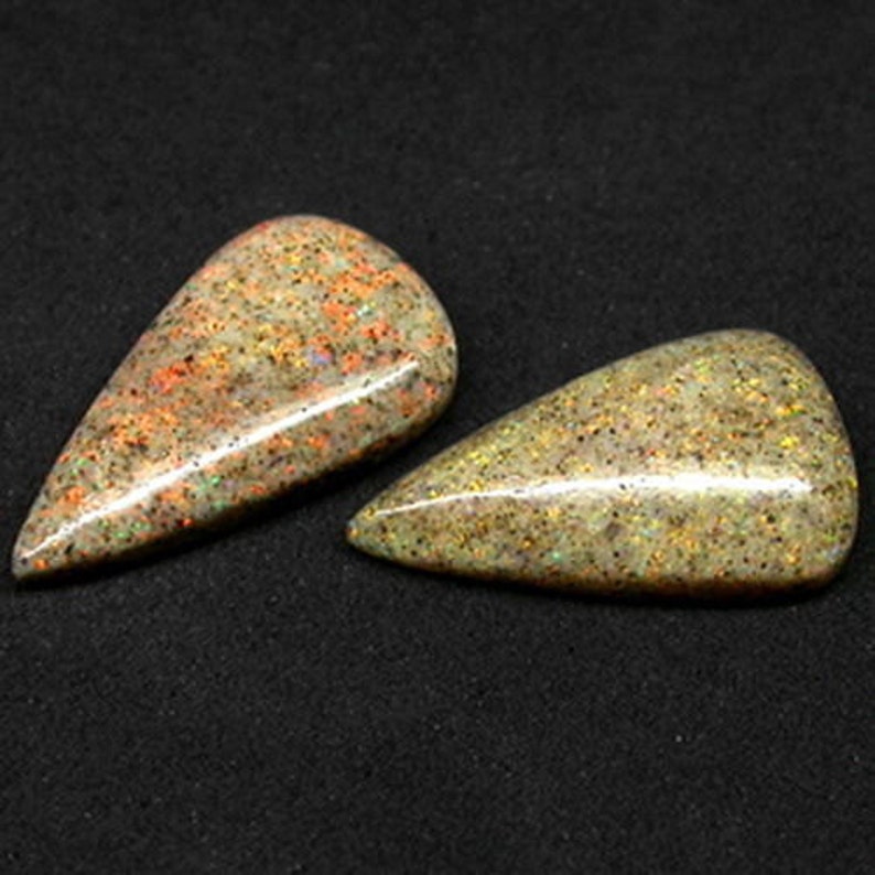 10.25ct Natural Loose Gemstones Fancy Pear Pair Red Flash Australia Boulder Opal