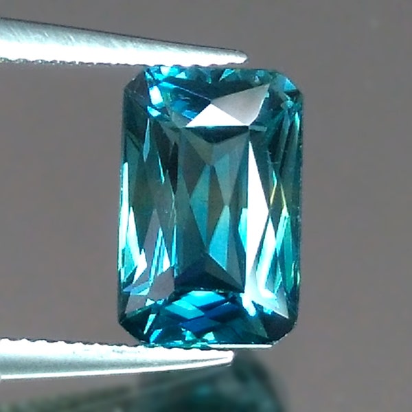 2.43cts Nice Octogone Naturel Vert Bleu Zircon Cambodge Lâche Véritable Pierre Précieuse pour Anneau Pendentif Bijoux Décembre Pierre De Naissance Livraison Gratuite