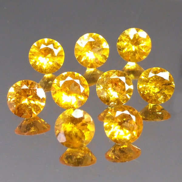 4.48cts Nice Round Golden Yellow Natural Spessartite Garnet Loose Genuine Gemstones Lot Ring pendant Bracelet Necklace Jewelry Free Shipping