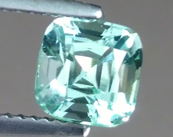 1.80cts 6.8mm Cojín clásico raro Azul Turmalina natural Afganistán Piedras preciosas genuinas sueltas para anillo Colgante Joyería Piedra natal de octubre